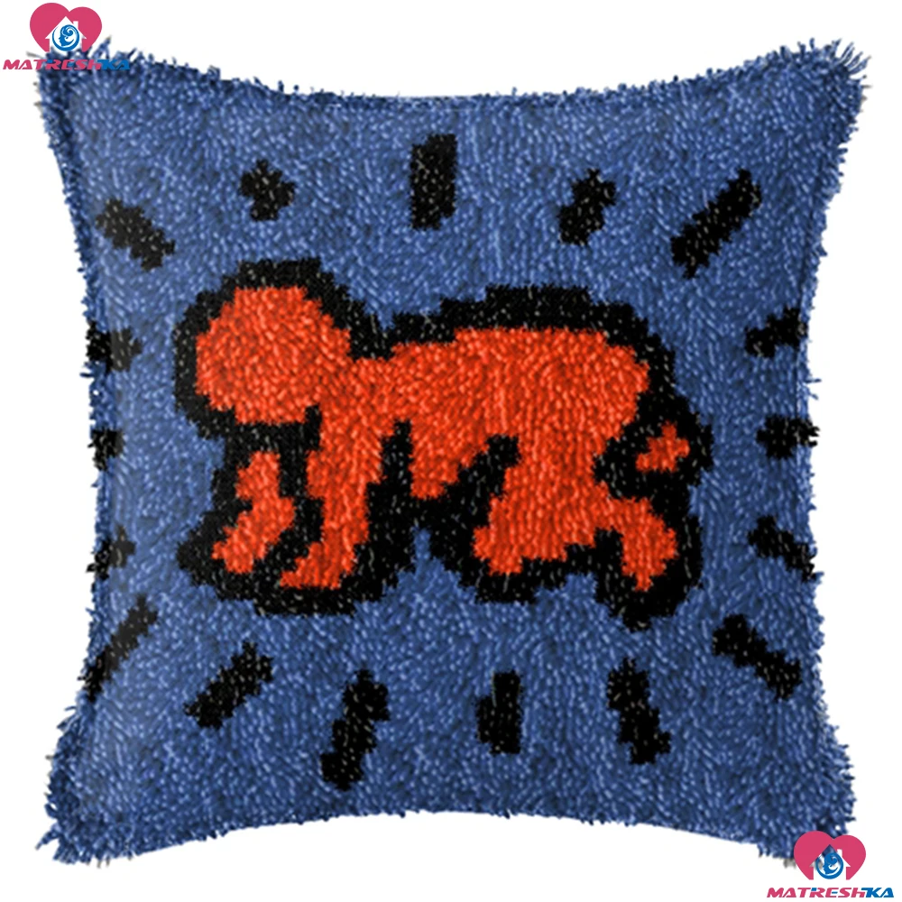 SM SunniMix DIY Latch Hook Rug Kits Needlework Gift 20 by 14 Inch Unfinished Pillow Mat Cushion Cat