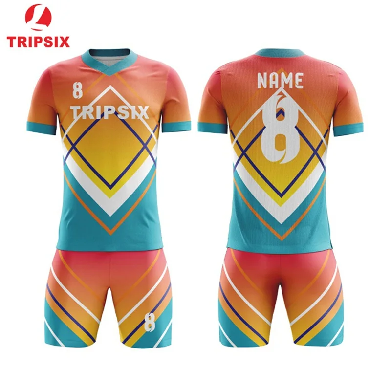 

High Quality Diy Sublimation Custom Blank Soccer Jersey Set 100% Polyester Customized Professional Football Jersey