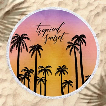 

Leaf Round Beach Towel Cover Microfiber Beach Towel Bath Towels Sport Picnic Yoga Mat Blanket Swimming Bath Towel toalla playa