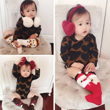 

Christmas Themed Children Pure Autumn Winter Style Cotton Cartoon Jacquard Socks Kids Baby Long Socks