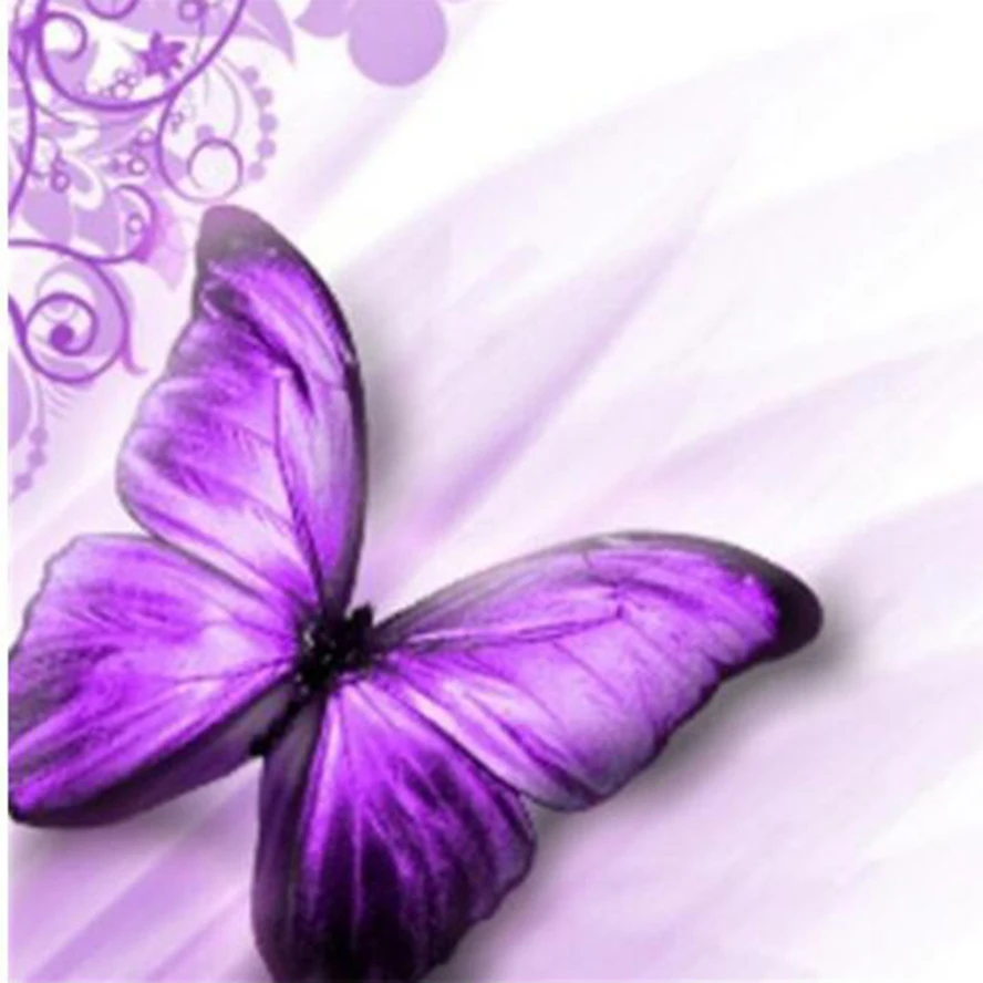 New Diy 5D Diamond Mosaic Beautiful purple butterfly Diamond Painting