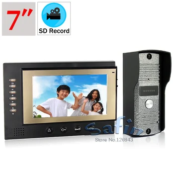 

Ultra-thin TFT Color video doorphone auto record 7inch video door phone system two way talk door bell