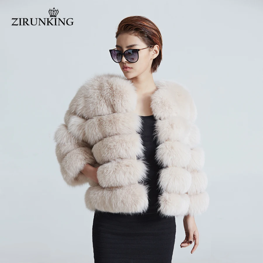 YR Lover Womens Winter Warm Slim Fit Real Fox Fur Vest Coat