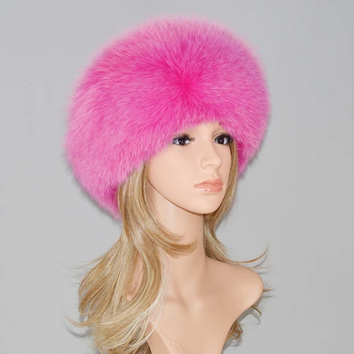 Новая женская шапка из меха лисы для России, чистый натуральный мех лисы, женские модели, высокое качество, настоящий мех лисы, шлем летчика - Цвет: COLOR7