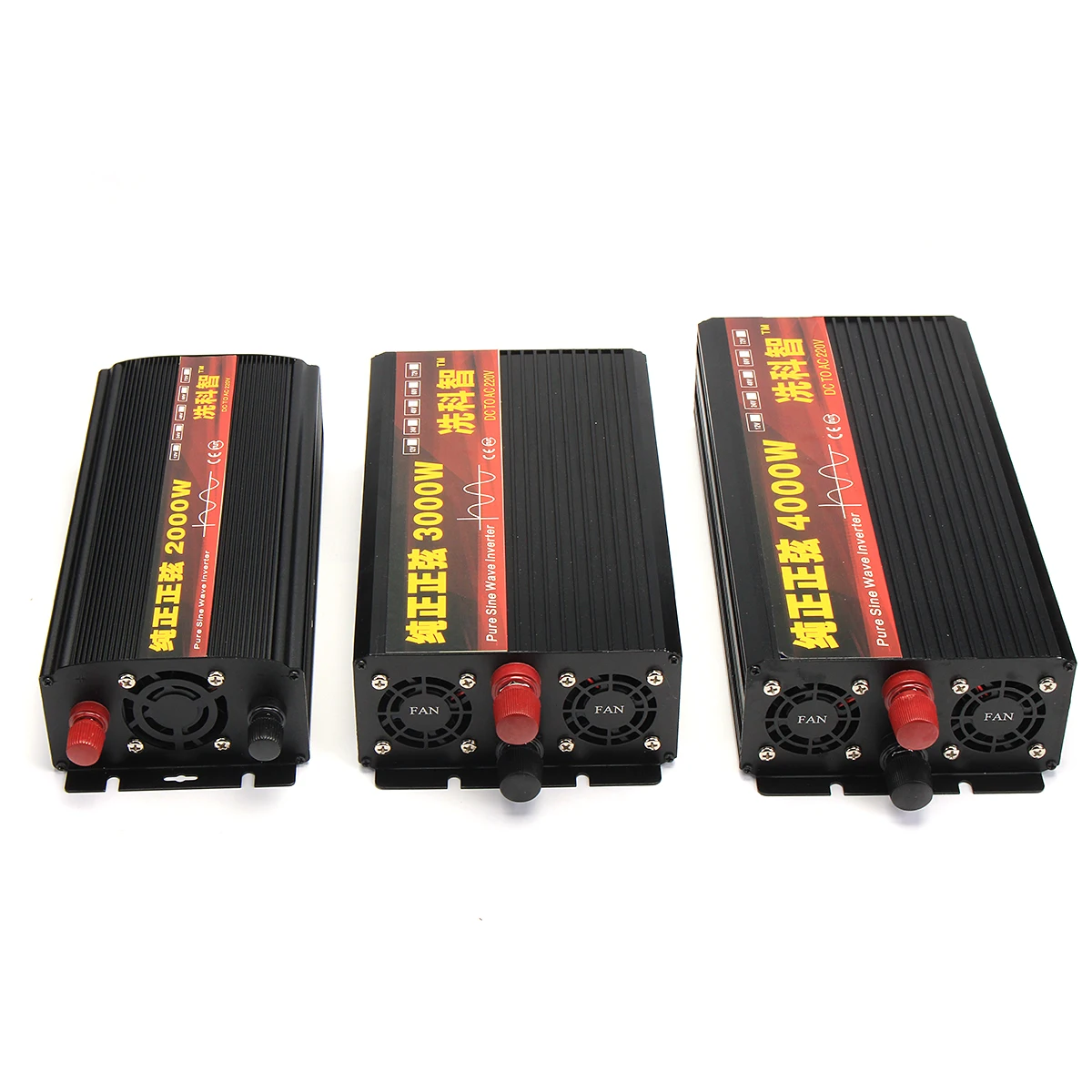 Inversor 12 V/24 V 220 V/2000/3000/4000 W transformador de voltaje inversor de potencia de onda sinusoidal pura DC12V a AC 220 V convertidor + 2 pantalla LED - 3
