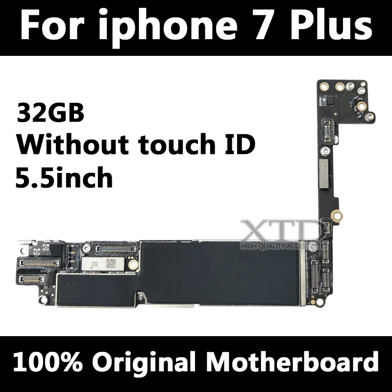  100% Original Unlocked for iPhone 7plus Motherboard without Touch ID Function Logic Boards for iPho
