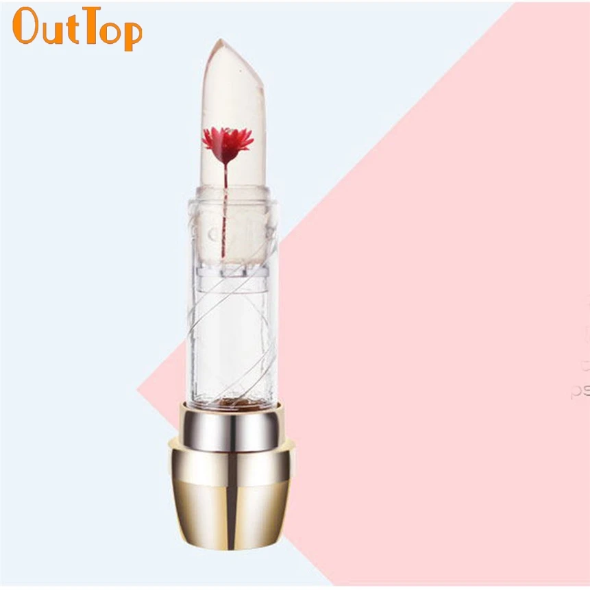 OutTop Love Beauty женский 1 шт 3D Цветы желе изменение температуры Увлажняющая помада JUL19