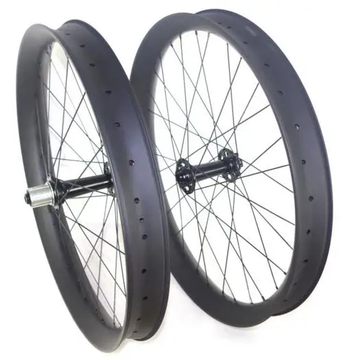high profile carbon hookless 26" carbon fat bike wheelset width 65mm 26