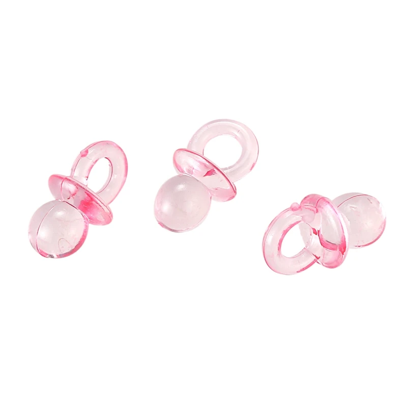 

100 Pink Mini Pacifier Pacifier - 2 cm - Pacifier for the baby shower or as a pendant - Baby pacifier made of acrylic