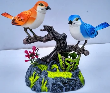 

The voice-activated sensor bird can call and move a couple's pen holder birds simulation will children parrot Home wedding dies