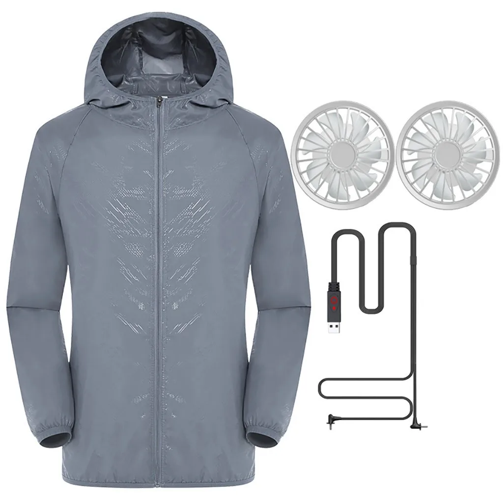 Летняя походная куртка Вентилятор Охлаждающая одежда комплект Смарт USB кондиционер костюм с вентилятором Защита от УФ брызг одежда#4