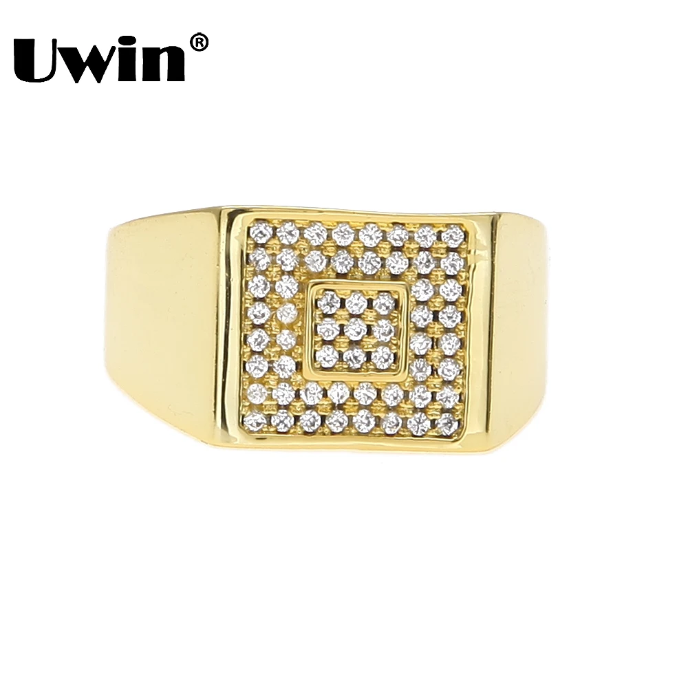 Uwin роскошное кольцо из нержавеющей стали золотого/серебряного цвета полностью