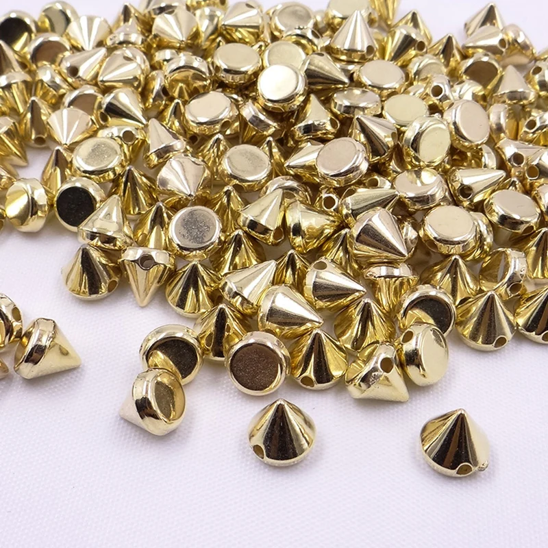 8mm CCB Gold Studs and Spikes Punk Sewing Rivets For Leather DIY