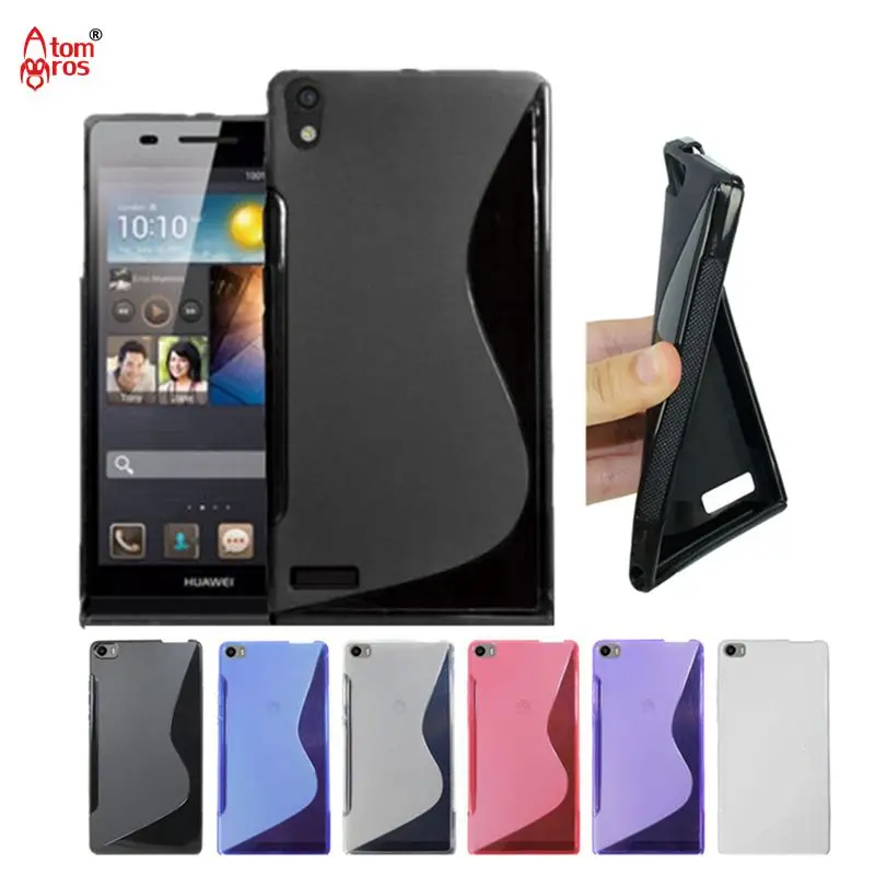 AtomBros резиновый мягкий силиконовый прозрачный чехол из материала TPU для huawei Ascend P6