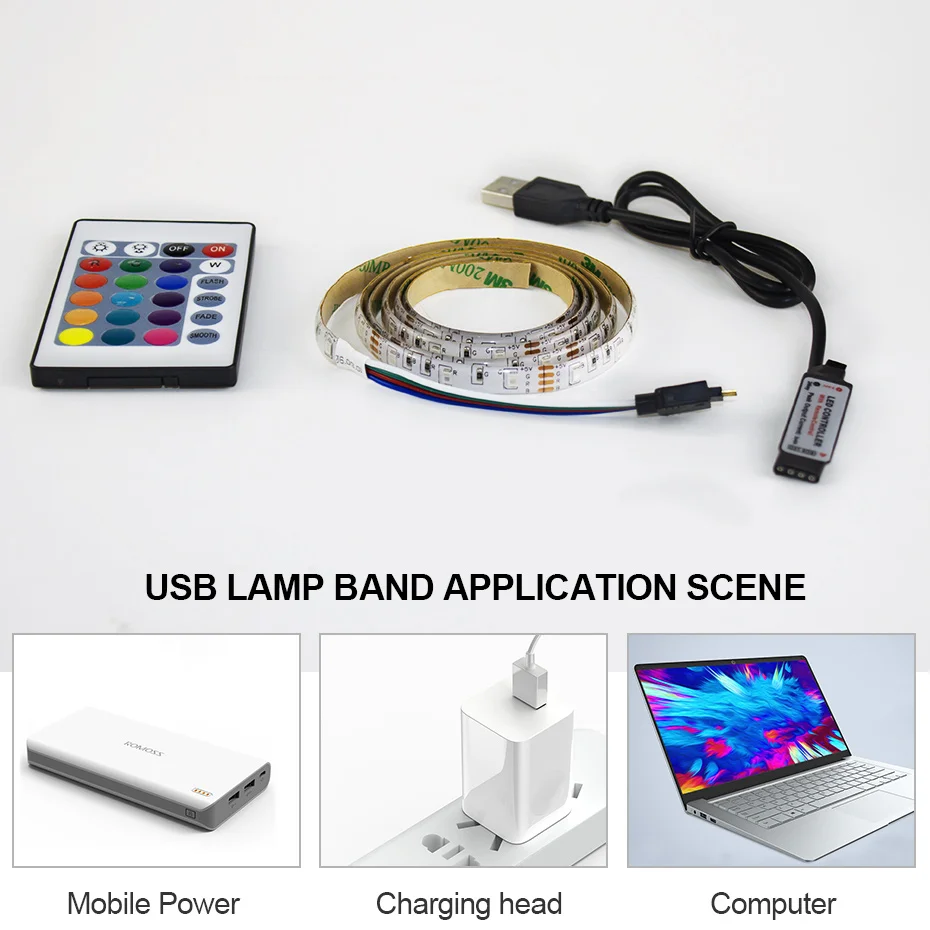 USB светодиодные ленты светильник SMD2835 5 в адаптер гирлянда Рождественский стол Декор лампа лента для ТВ задний план светильник ing 5 в 50 см 1 м 2 м 3 м 4 м 5 м