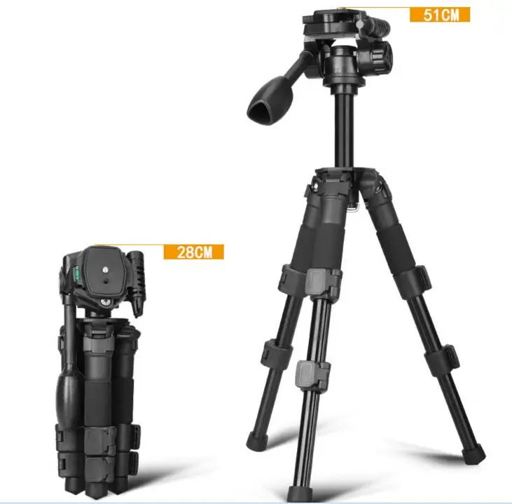 QZSD Q166Z Camera Tripod Mini Portable Tripods Multifunction Aluminium Tripod For SLR Camera 2 Section Leg With Quick Release