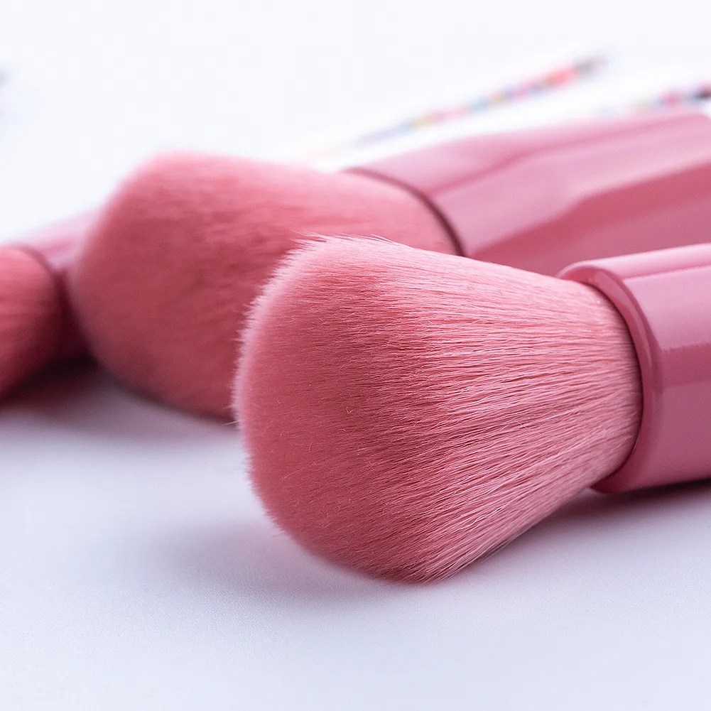5 шт./компл. розовый макияж кисти тени для век основа, пудра, румяна, макияж кисти конфеты прозрачный ручка косметического Красота инструмент