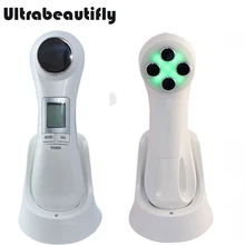 Перезаряжаемые гальванической Ion ультразвуковая Вибрация EMS rf Радио частота Уход за кожей лица Лифт затянуть омоложение кожи Красота устройства