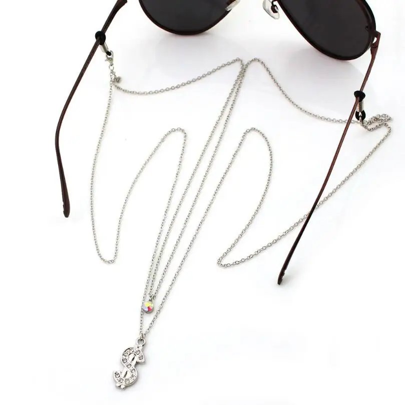 Новая мода очки цепи для женщин металлические солнцезащитные очки шнуры бисером шнурок для очков держать ремни девушка очки фиксатор - Цвет: Y24-4
