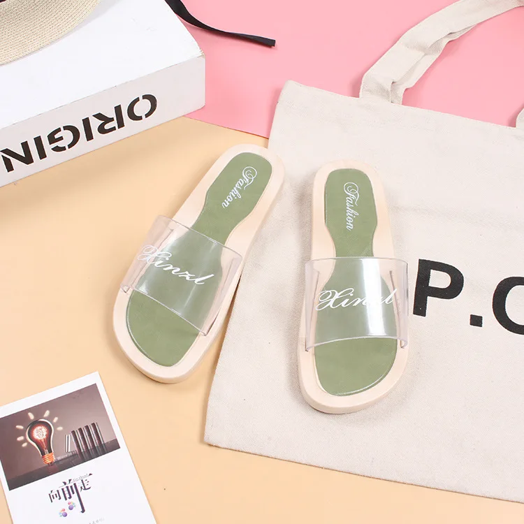 new flat shoes fashion outside female transparent women summer slippers Ladies Slides slides beach sandals