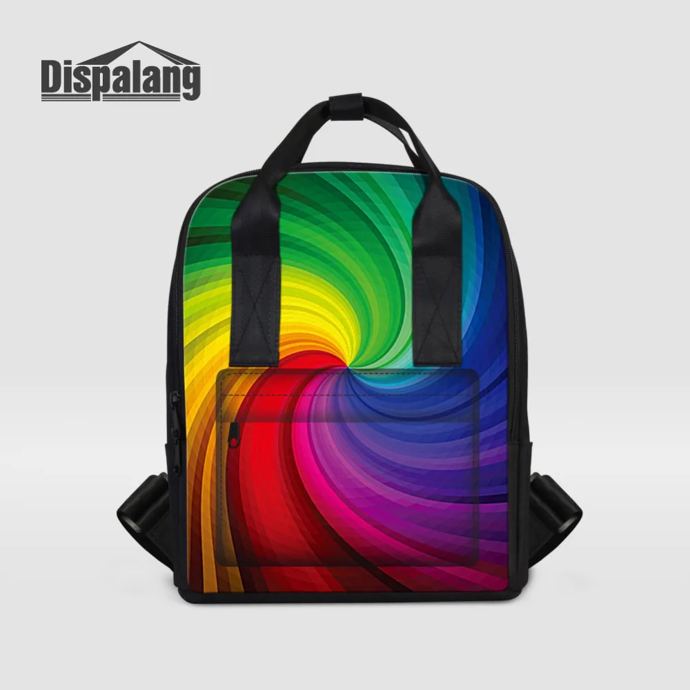 Dispalang Designer Women Backpacks Colorful Print School Bags For Teenagers Girls Female Travel Shoulder Bag Ladies
