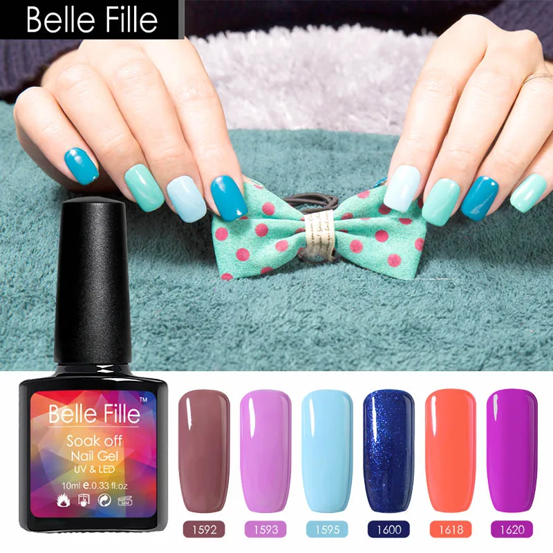 BELLE FILLE 10 мл серия конфет цвета 2 шт/партия УФ гель для ногтей Гель лак полировки
