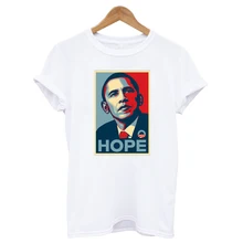 Fashion kurzarm hoffen Barack Hussein Obama Kleidung T-shirt Baumwolle Freizeithemd Weiß Top Tees männer frauen Großen Größe S-XXXXL