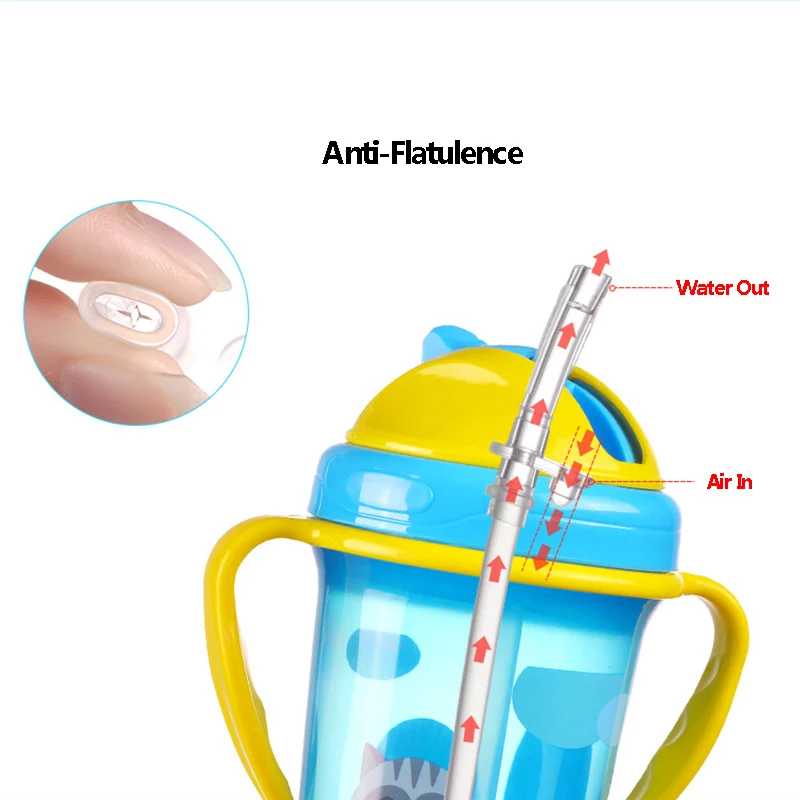 BPA бесплатно, новая детская тренировочная чашка, детская герметичная Милая поилка, бутылочки для малышей с защитой от падения, детский чайник для здорового напитка MY0052