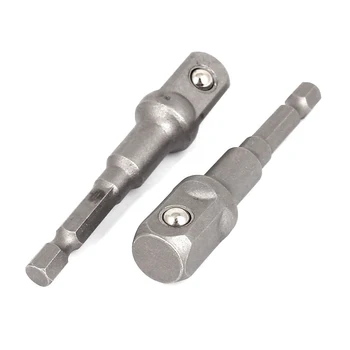 

Power Drill 1/4-inch Shank 1/2-inch Impact Driver Socket Adapter 2 Pcs