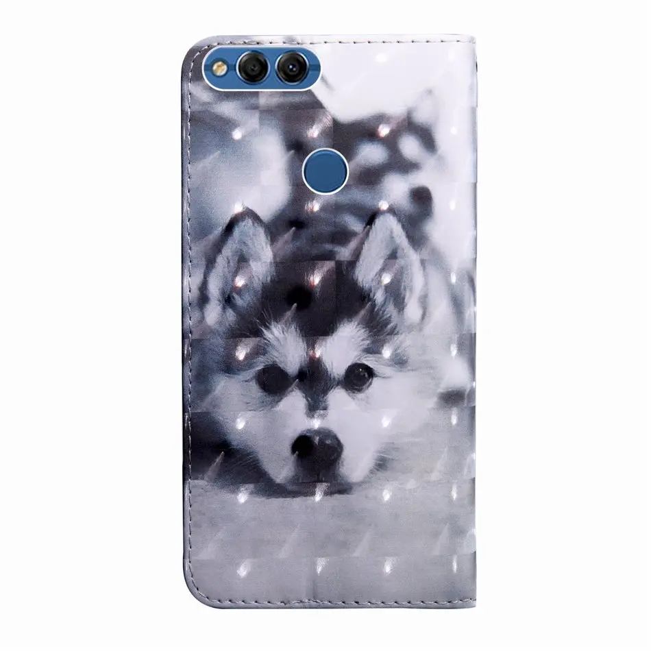 Кожаный 3D чехол с котом для Huawei P9 Lite Mini P20 Mate 10 20 Pro Nova 3 3i Honor 9i P Smart Plus Y6 2017 P29Z|Бамперы|