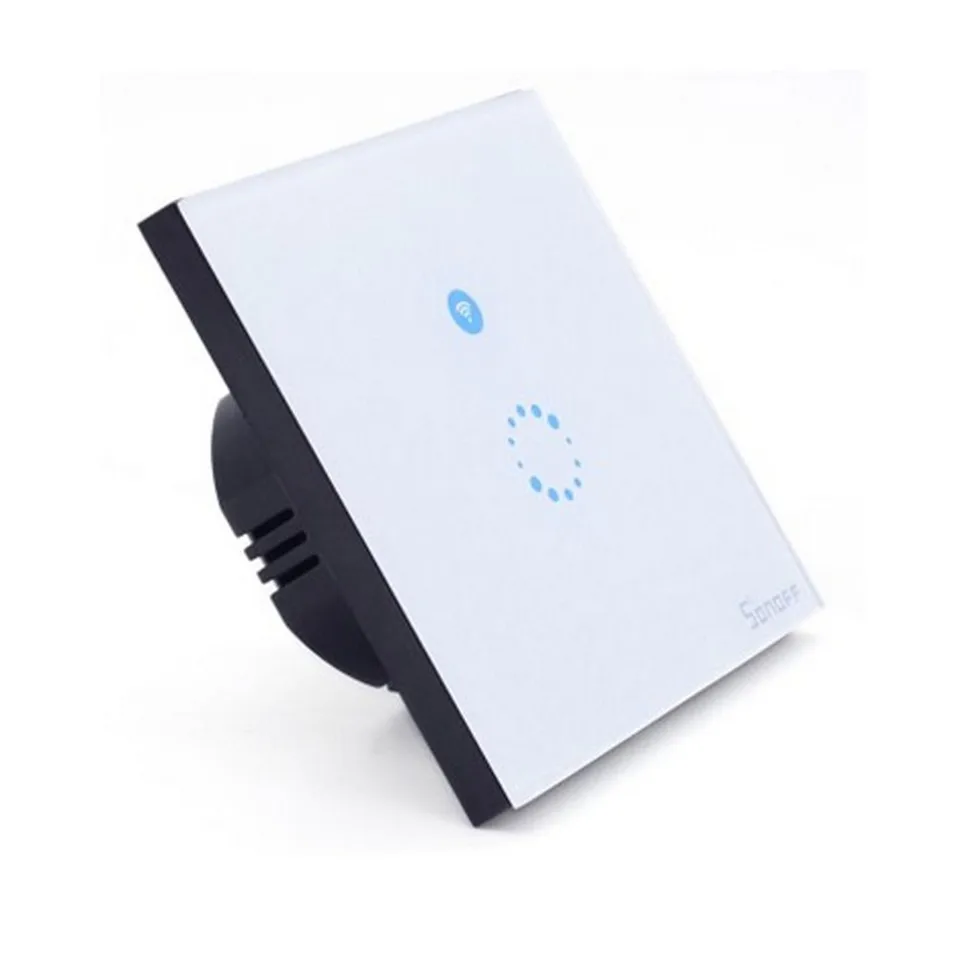 EU Type Sonoff Wifi Touch Glass Panel Switch Smart Home Remote Control Wifi Switch 1 gang 1 way Home Automation Ewelink APP -1