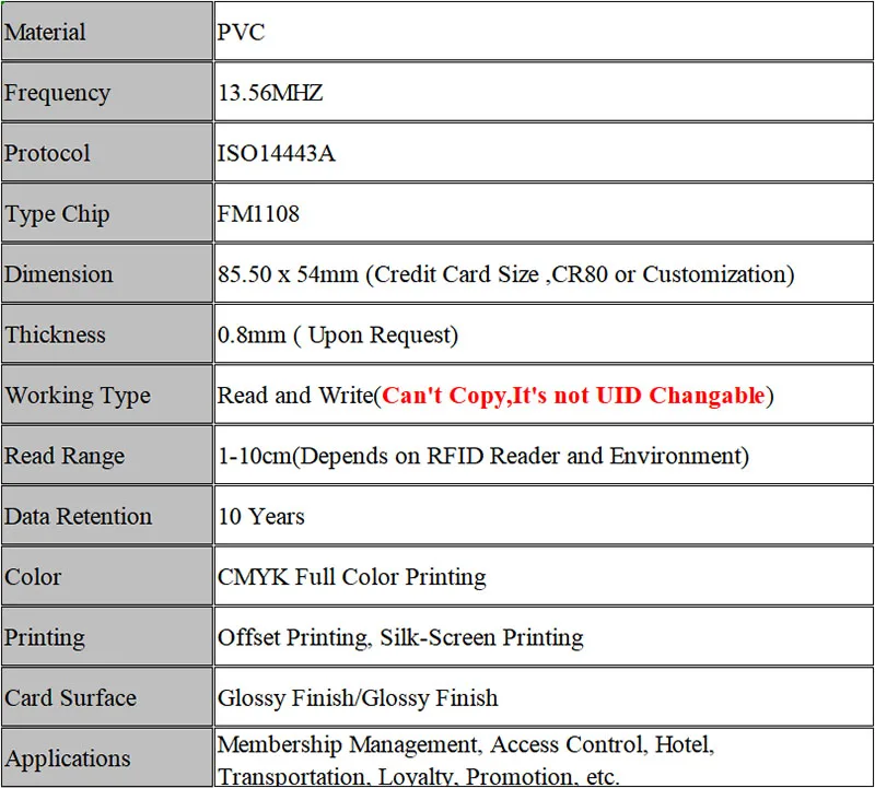 500 шт. для печати пассивная 13,56 микросхема MHz RFID карта CMKY полноцветная печать ПВХ FM1108 бесконтактная RFID смарт-карта контроля доступа