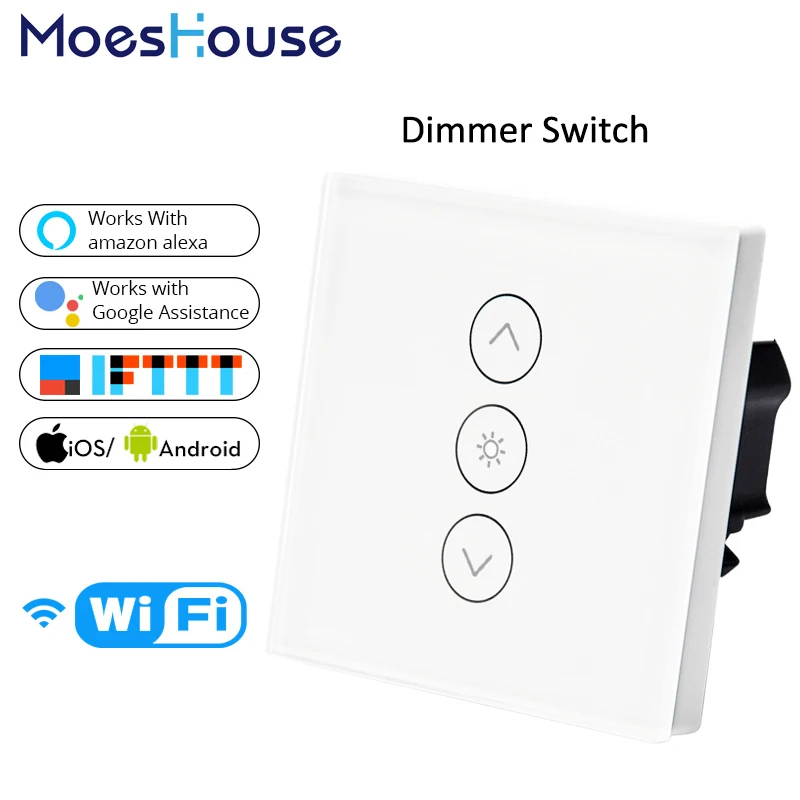 EU/UK WiFi Smart Wall Touch Light Dimmer Switch Smart Life/Tuya APP