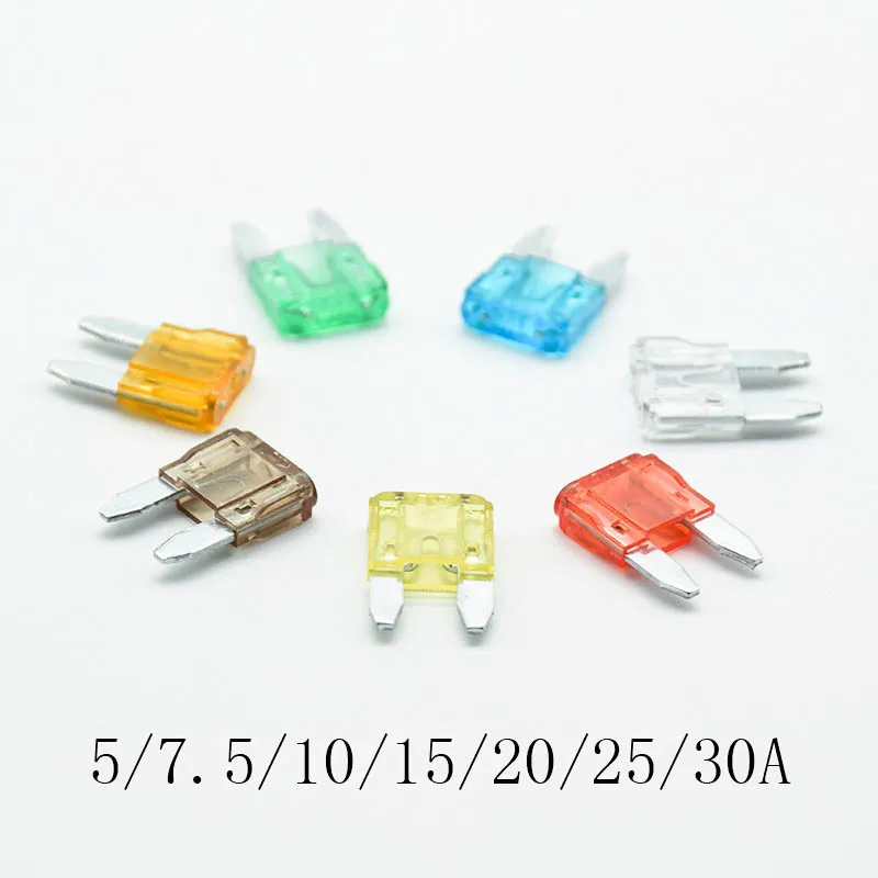 

20pcs Mini Blade Fuse Zinc Alloy and Plastic Material 5A 7.5A 10A 15A 20A 25 30A AMP Set For Auto Car Truck Safety fuse