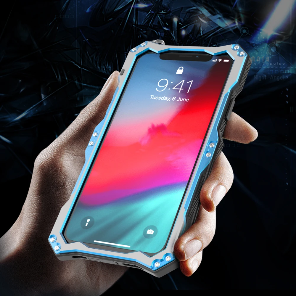 Водонепроницаемый алюминиевый чехол для iPhone Xs Max ударопрочный металлический