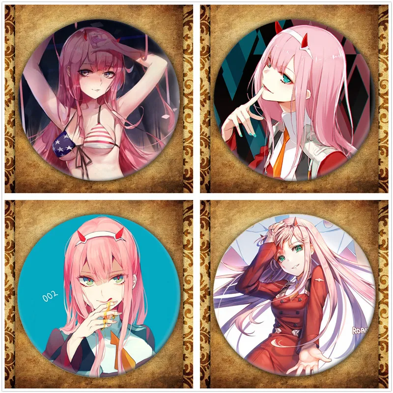 Короткая футболка с героями из японского аниме DARLING в FRANXX бейдж дисплеем модные
