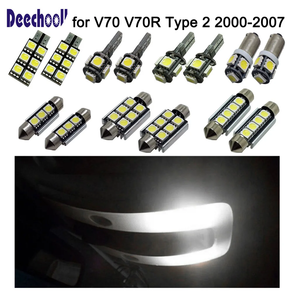 Автомобильная светодиодная лампа deechooll 11 светодиодный т. для Volvo V70 V70R 2000 2007 Canbus белый свет внутреннего