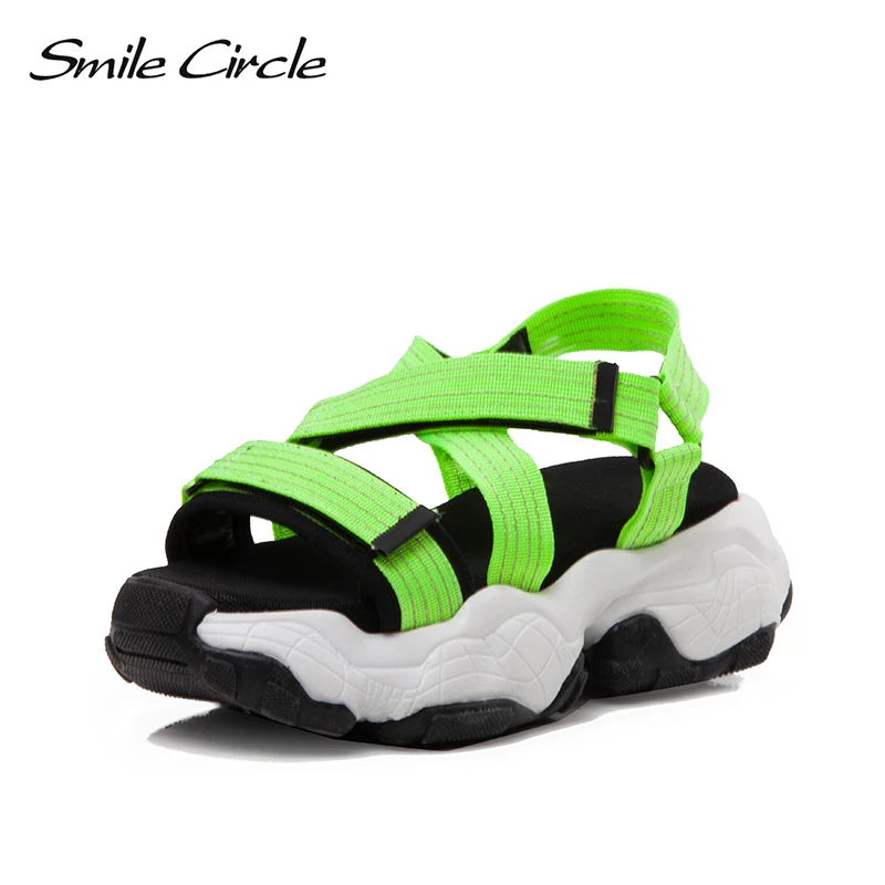 

Smile Circle 2019 Summer Wedge Sandals Women High heel platform Shoes Fashion outdoor Casual Open Toes Sandals