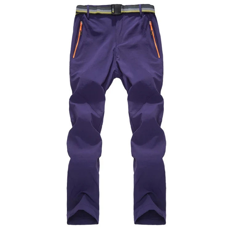 Горные мужские и женские летние быстросохнущие флисовые штаны для спорта на открытом воздухе, походов, альпинизма, рыбалки, треккинга, тонкие брюки MA117 - Цвет: Women Purple