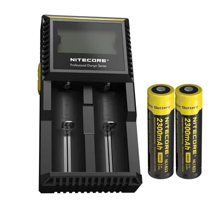 NITECORE D2 Digi зарядное устройство ЖК-экран зарядное устройство+ NITECORE 3500 мАч 3200 мАч 2600 мАч 2300 мАч NL166 NL147 аккумуляторные батареи - Цвет: D2 2 x NL1823