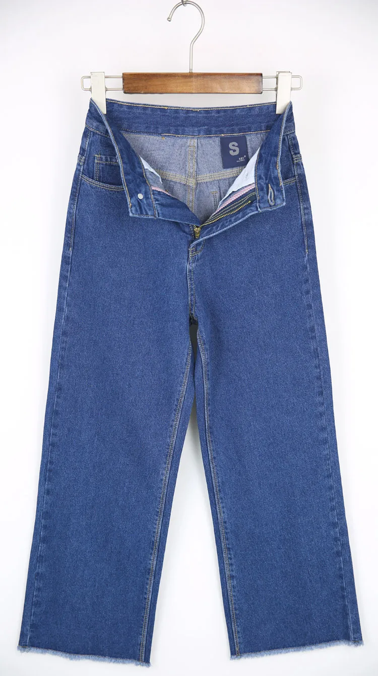 Новые ретро уличные брюки винтажные джинсы с высокой талией Новые женские брюки длиной до щиколотки свободные ковбойские брюки