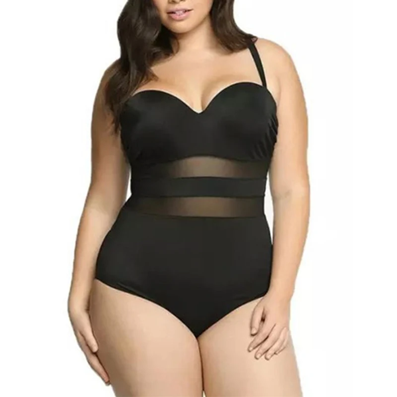 Female Sexy Plus size Mesh Swimwear Women Push Up One Piece Swimsuit High Waist Bathing Suit Full Body Beach Wear Black 4XL plus-size-black-swimsuit : image Female Sexy Plus size Mesh Swimwear Women Push Up One Piece Swimsuit High Waist Bathing Suit Full Body Beach Wear Black 4XL plus-size-black-swimsuit