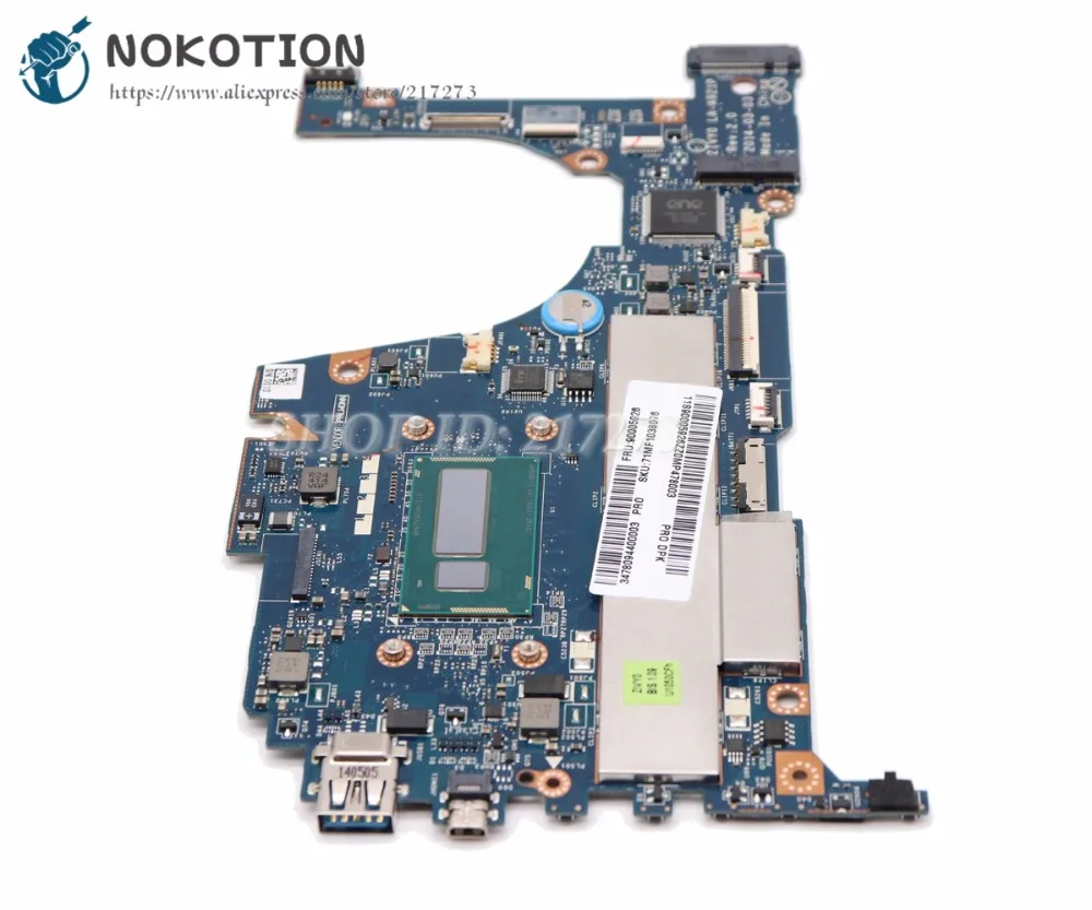Promo  NOKOTION For Lenovo yoga 2 13 Laptop Motherboard 13.3 inch SR16Z I7-4500U CPU ZIVY0 LA-A921P Full t