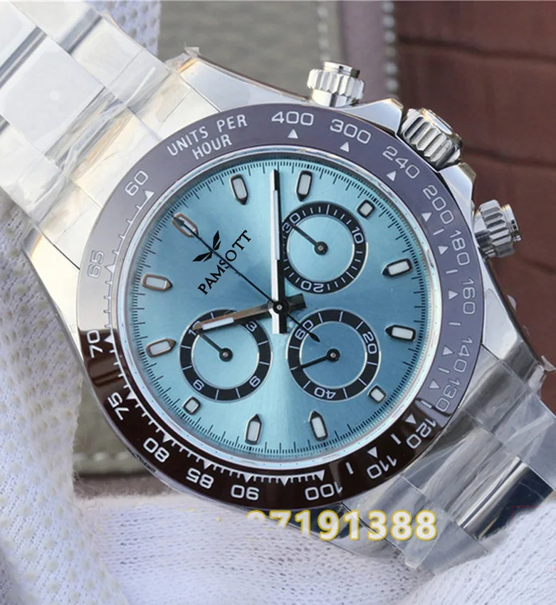 

Automatic Brand Sapphire Self Wind Mechanical Stainless Steel Men 40mm Blue Dial Watch