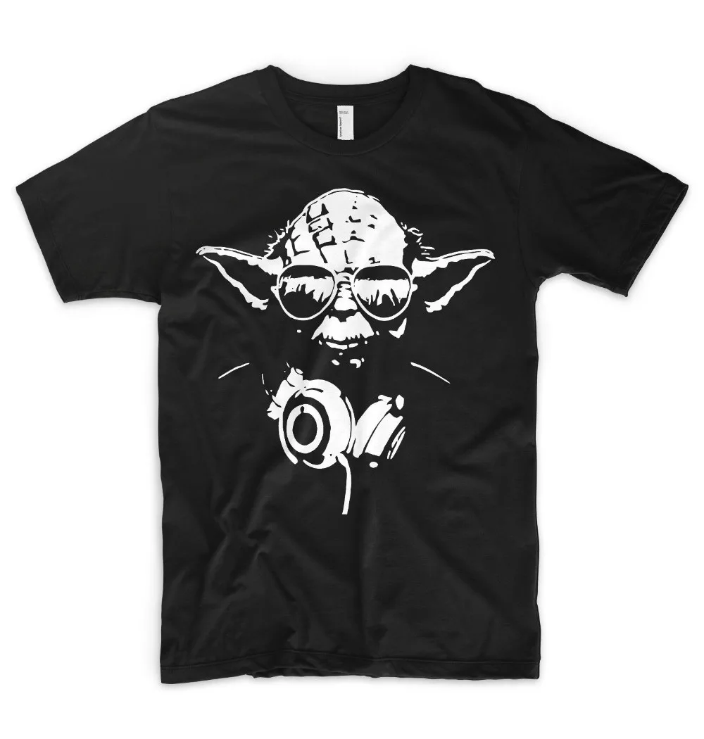 Dj Yoda Jedi T Shirt Star Wars Ibiza Party Festival Hip Hop Rap Techno Disco New Fashion Men Tops Cool O Neck T-Shirt |