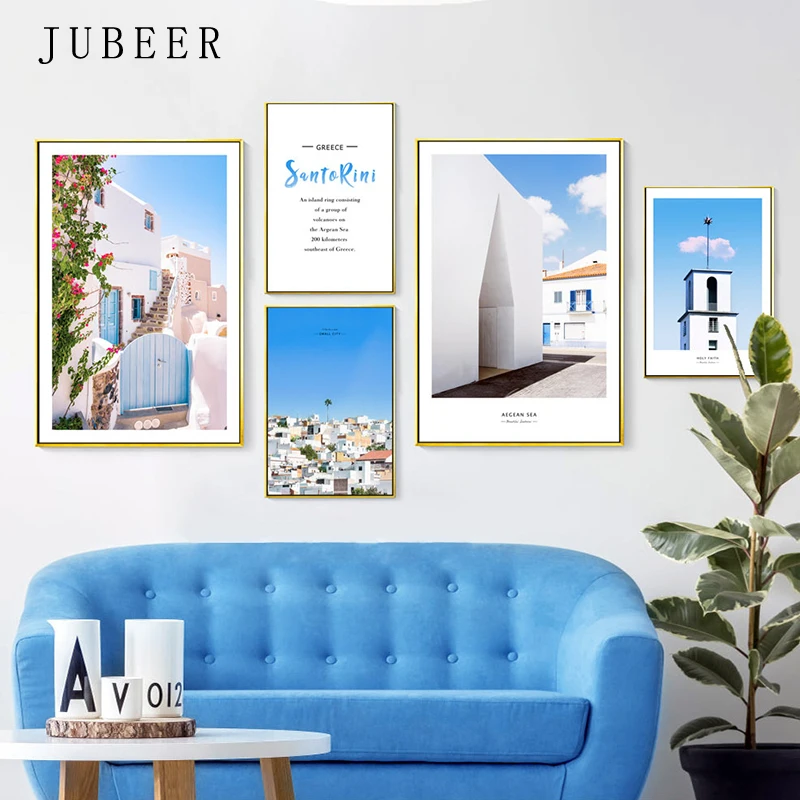 

Modern Minimalist Posters Nordic Greek Love Holy Place Combination Painting Landscape Living Room Decorative Painting Home Decor