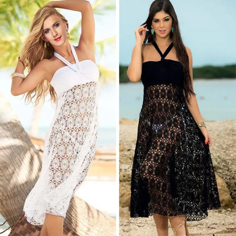 Sexy Bikini Swimwear DRESS Women's Perspective Hollow Out Beach Dress