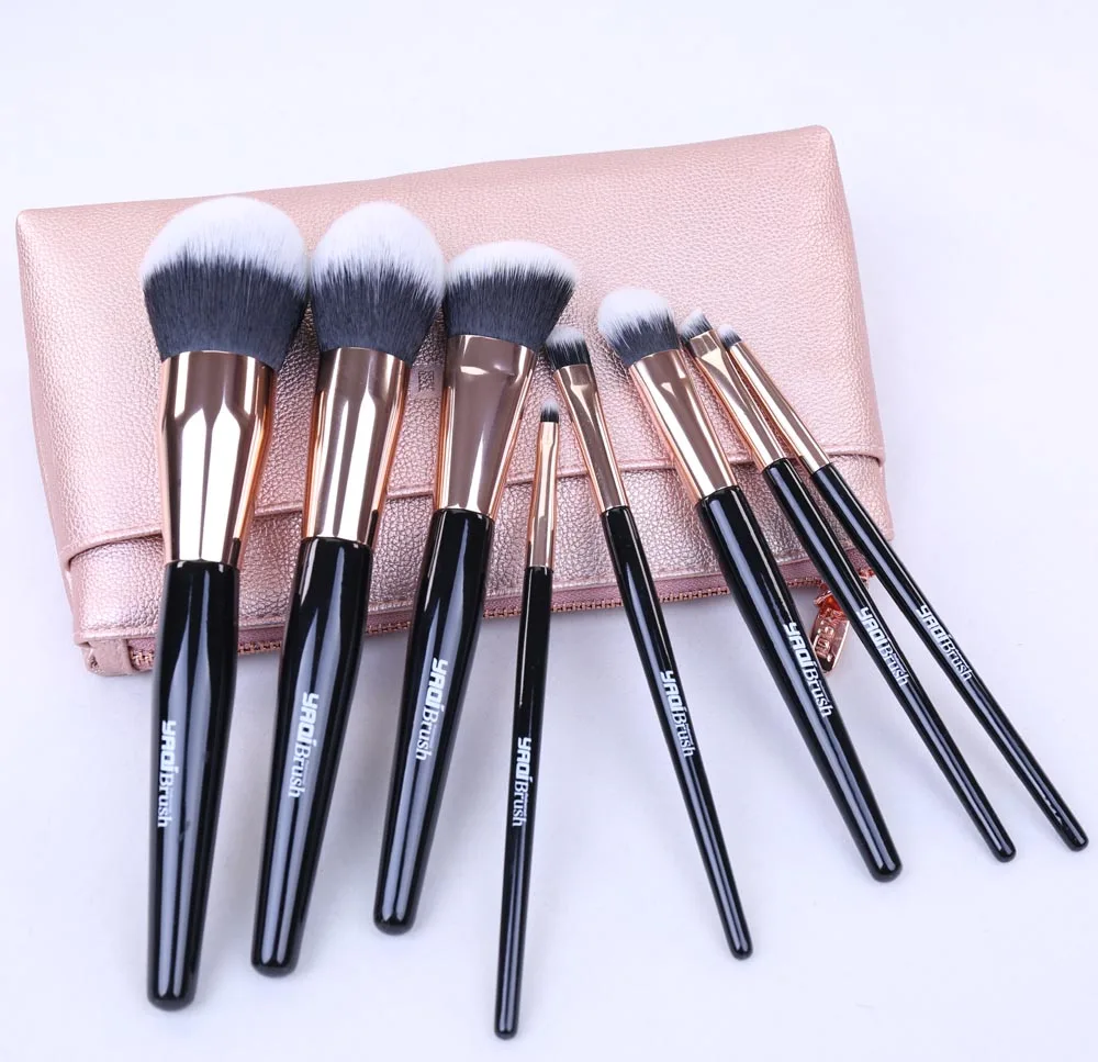 

Yaqi 8pcs Synthetic Hair Wood Handle Cosmetic Brush Set
