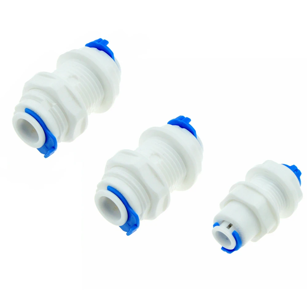 

Reverse Osmosis System Straight Bulkhead Equal 1/4" 3/8" OD Hose Connection Coupling RO Water Plastic Quick Fitting Connector