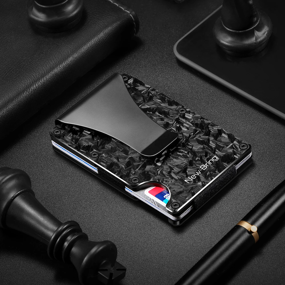 NewBring тонкий абстрактный держатель для карт из углеродного волокна ID rfid
